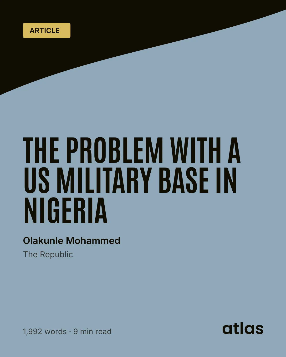 The Problem With a US Military Base in Nigeria