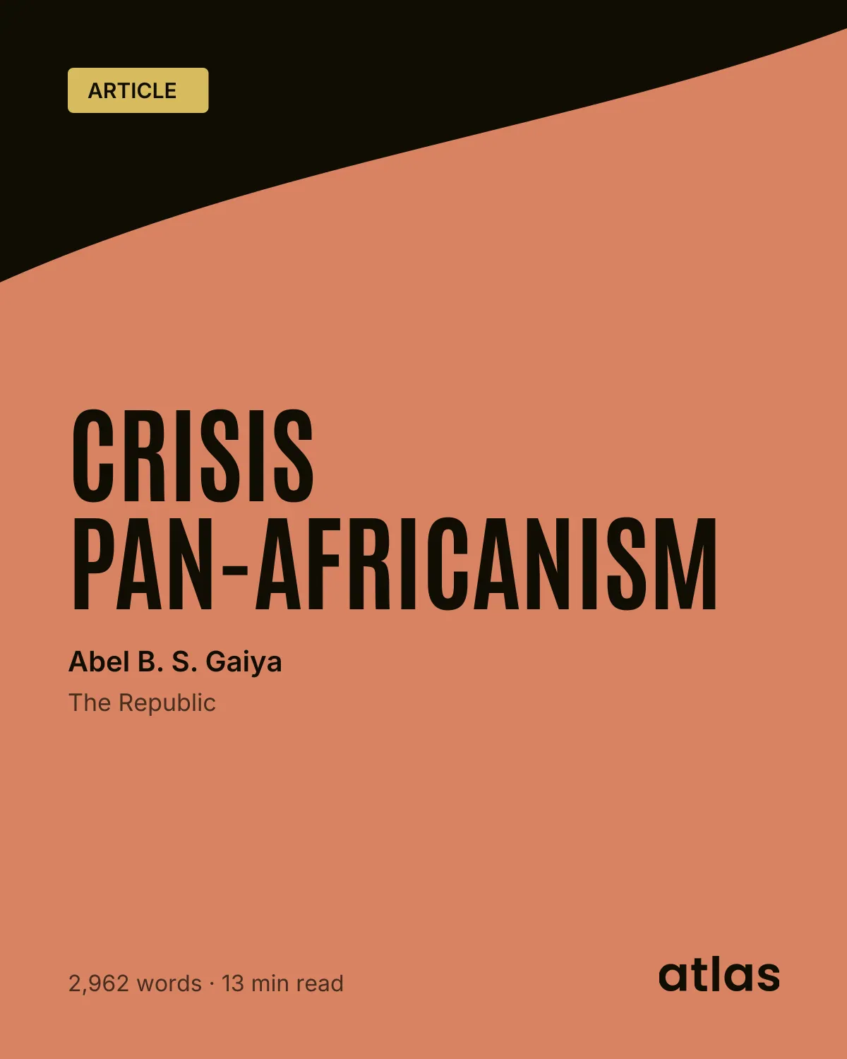 Crisis Pan-Africanism